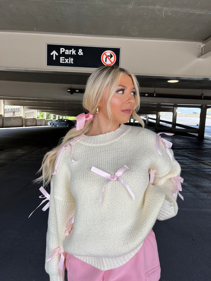 Creamy Bow Sweater