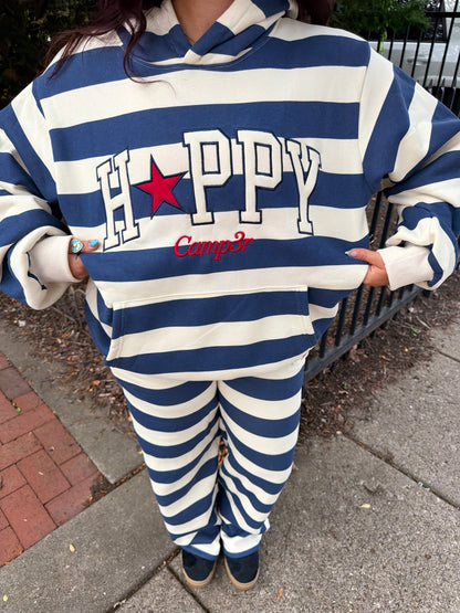 Happy Camp3r Indigo Stripe Sweatpants