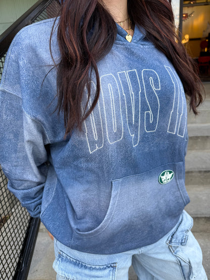 Boys Lie Done Denim Racer Hoodie