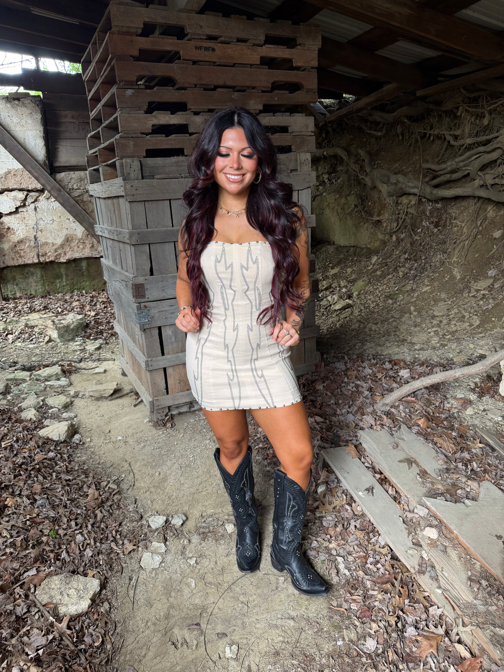 Long Live Cowgirls West Dress Cream