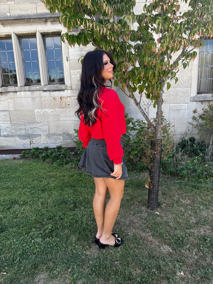 Cherry Red Pullover Sweater