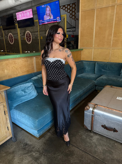 Solute Silk Skirt in Onyx