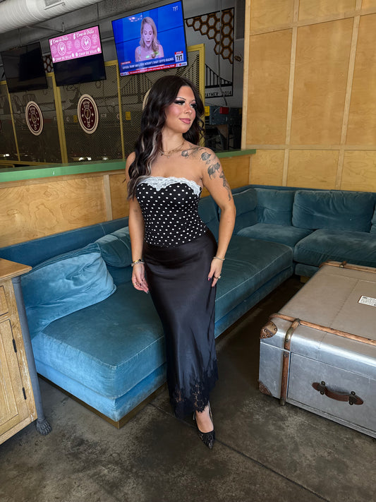 Solute Silk Skirt in Onyx