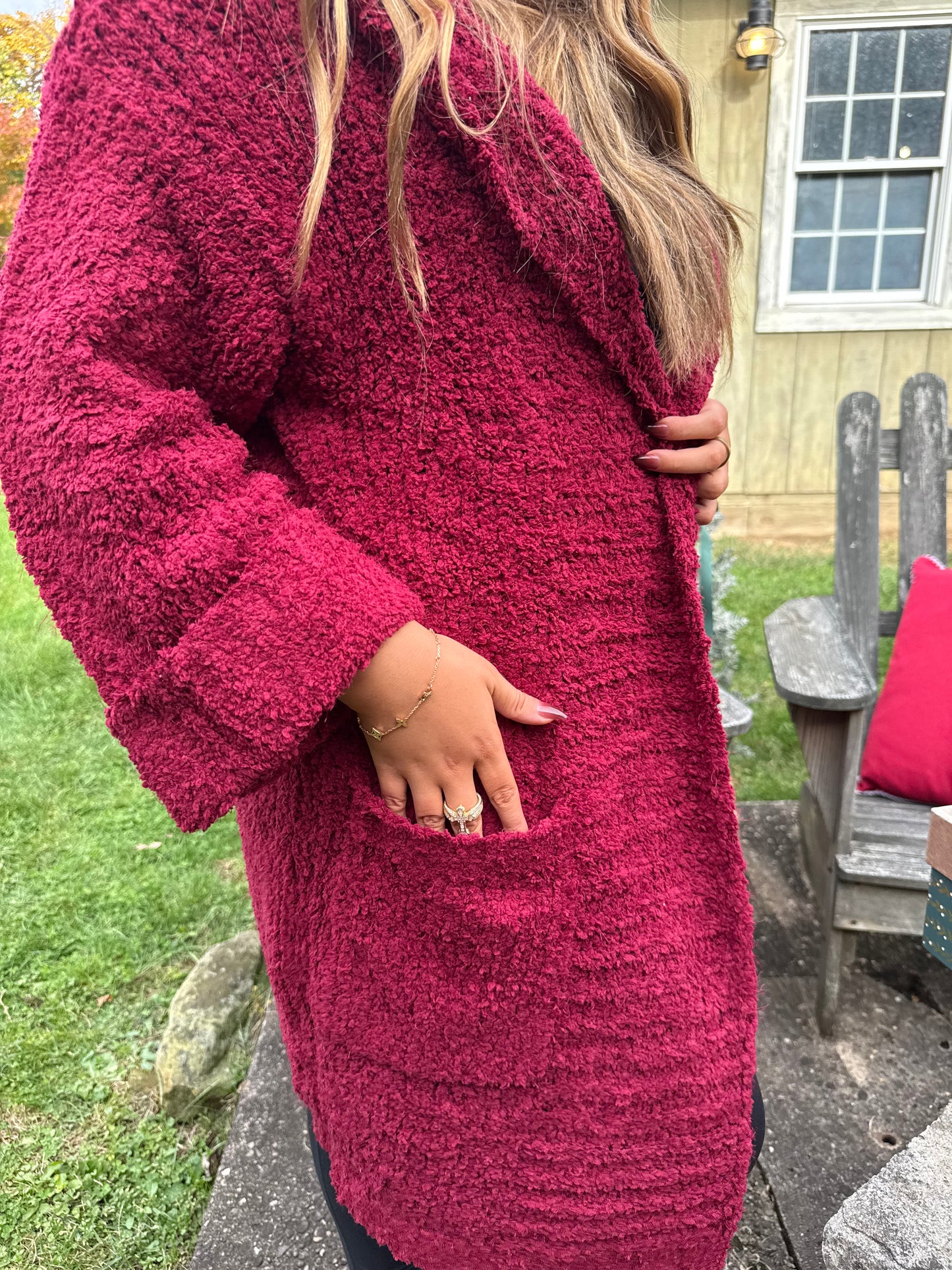 Luxe Blanket Cardi in Sangria