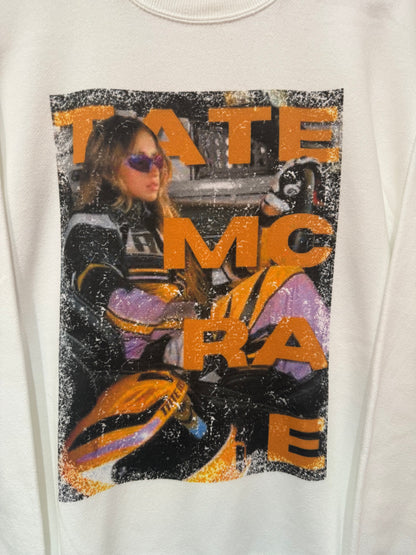 Orange Tate McRae Crew in WHITE