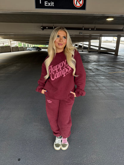 Happy Camp3r Burgundy Jogger