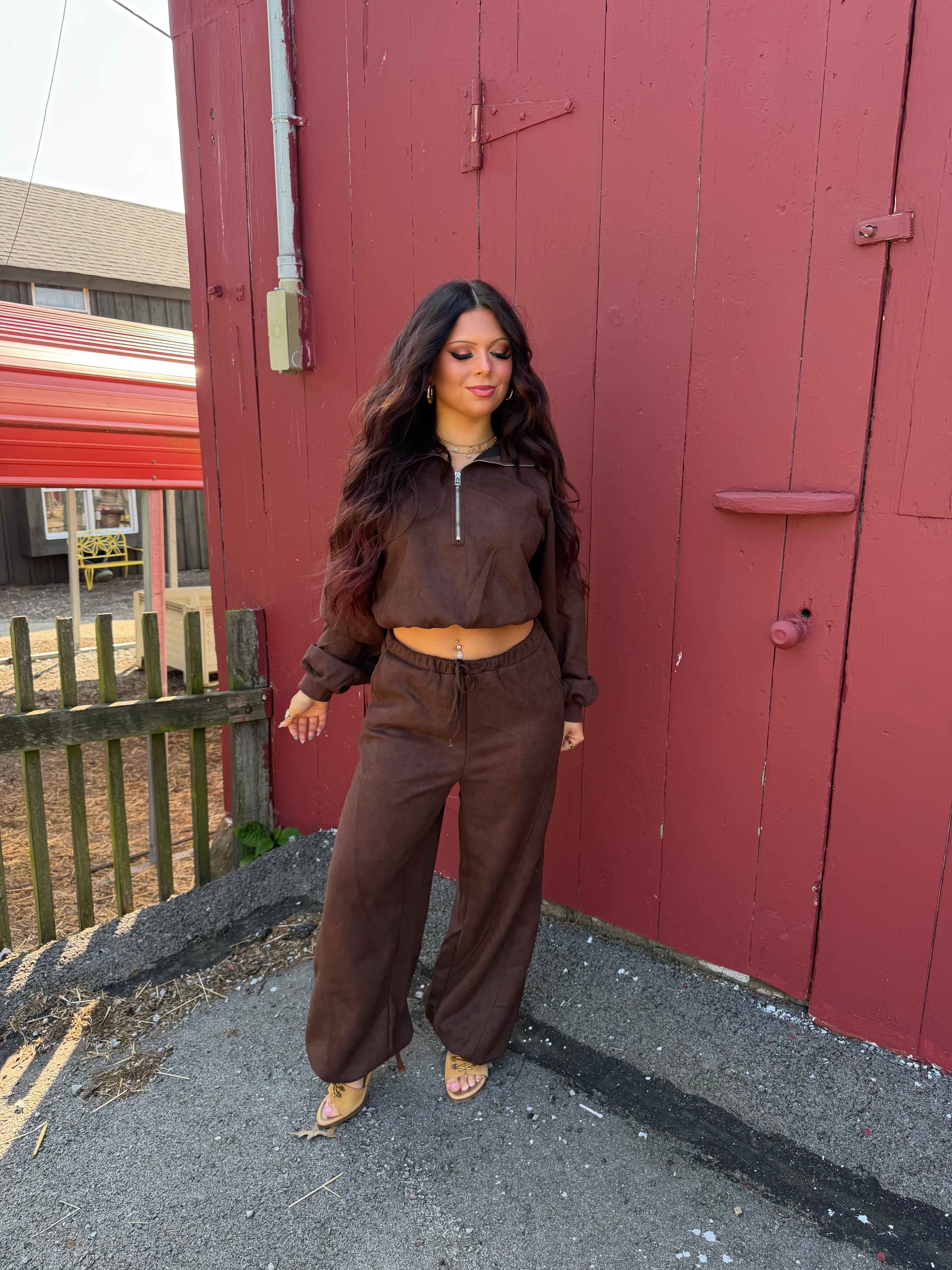 Sugar Suede Set (TOP) Brown