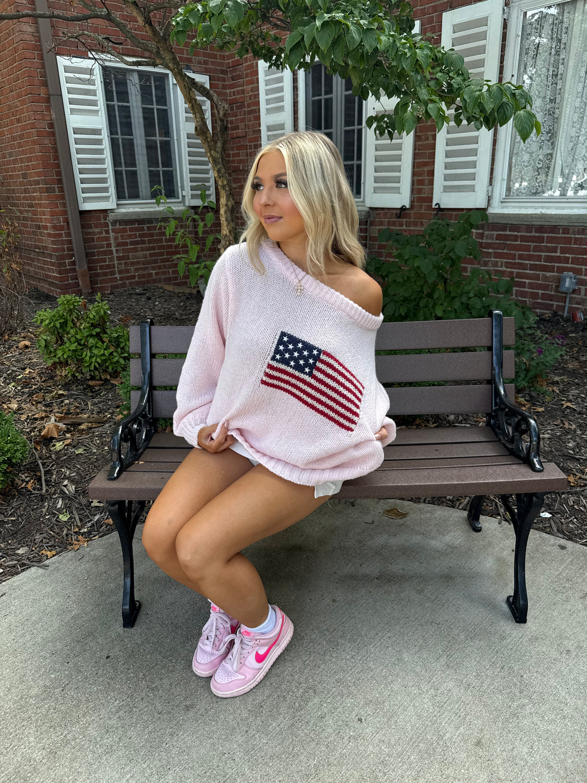 Brandy Flag Sweater in Pink