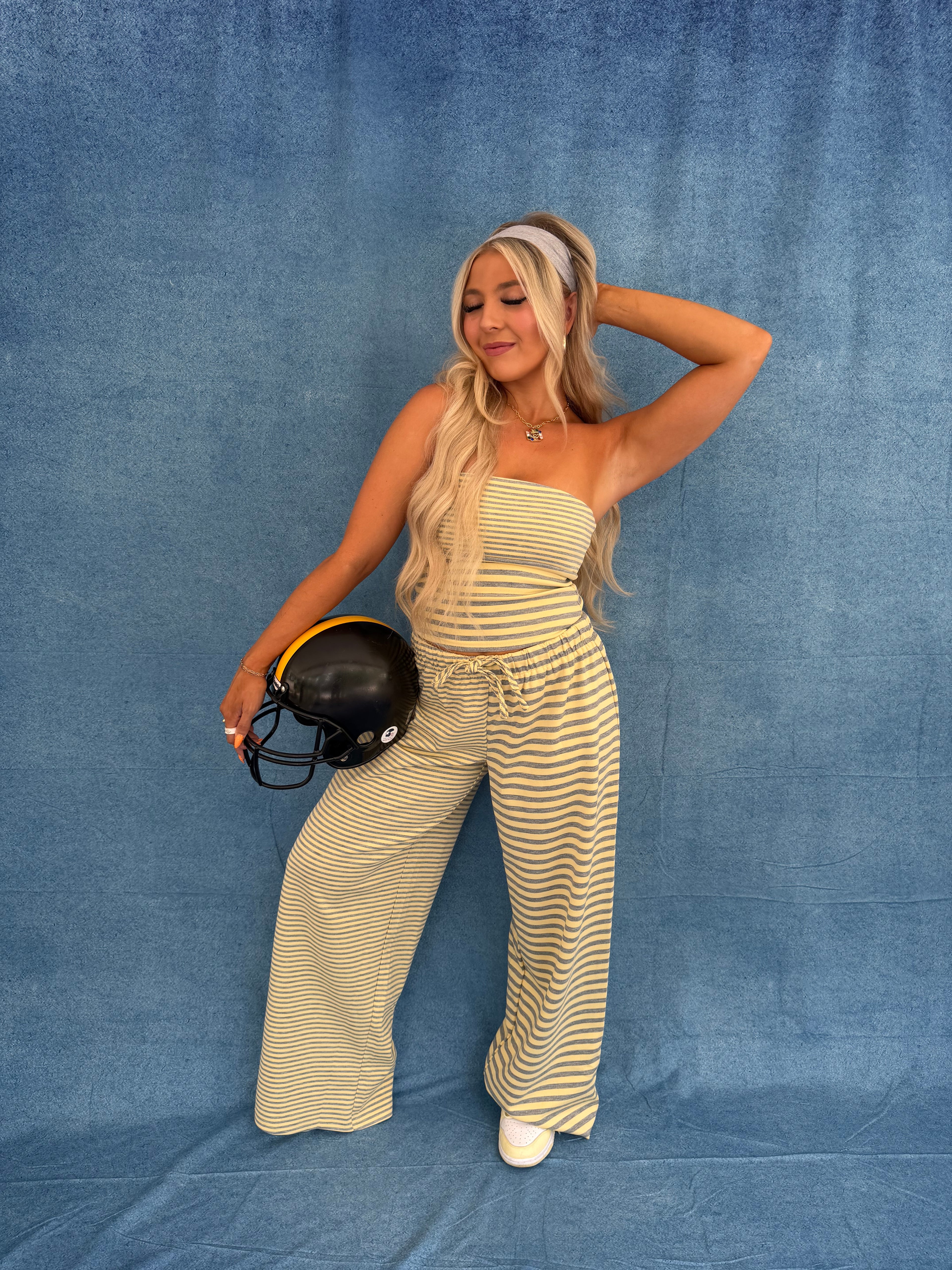Greyed Lemons Striped Set (SOLD TOGETHER)
