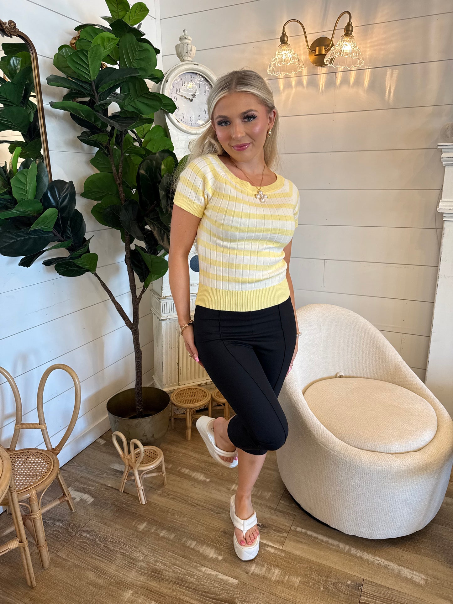 Buttermilk Striped S/S