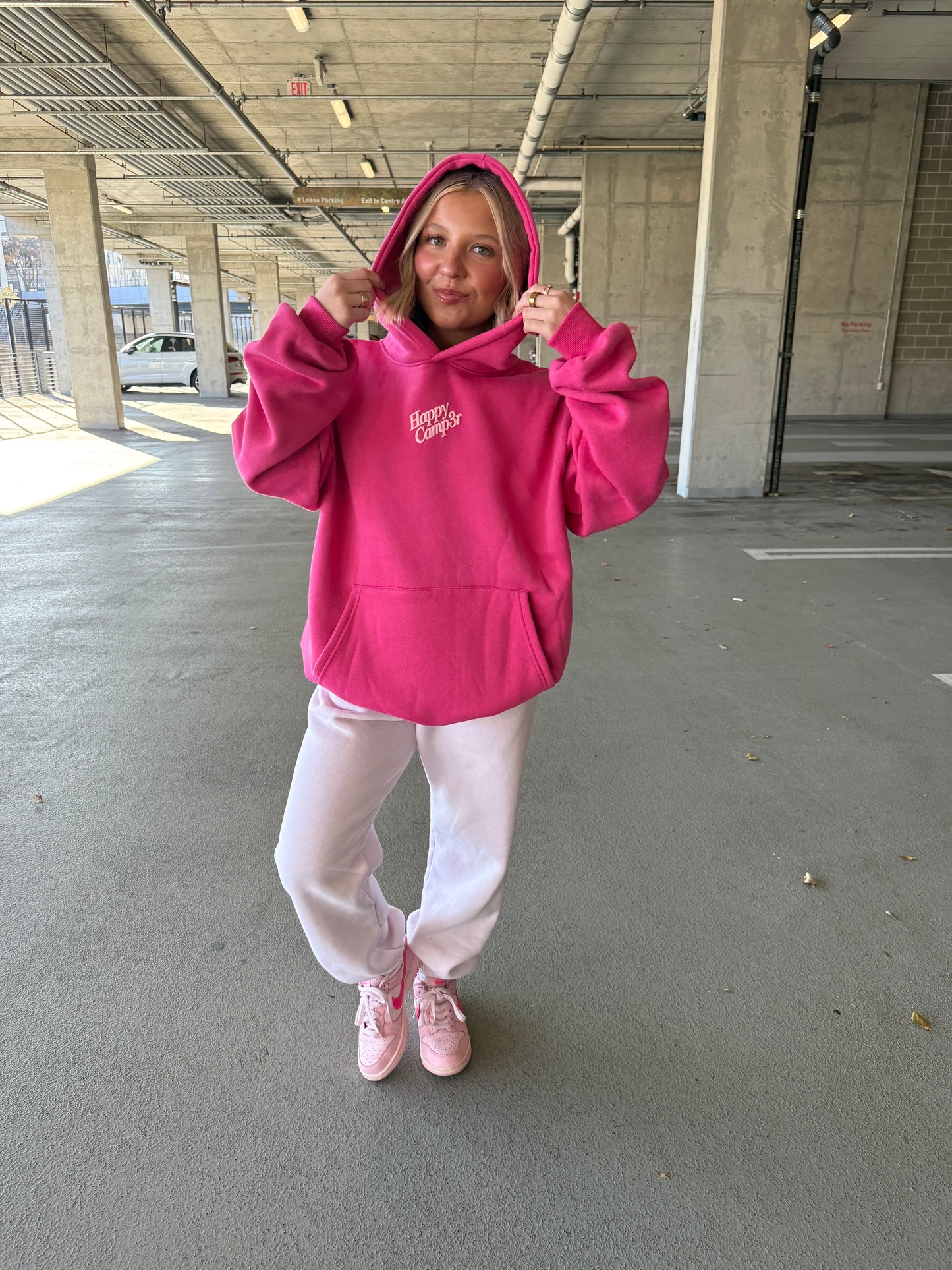 Happy Camp3r Puff Series Raspberry Hoodie