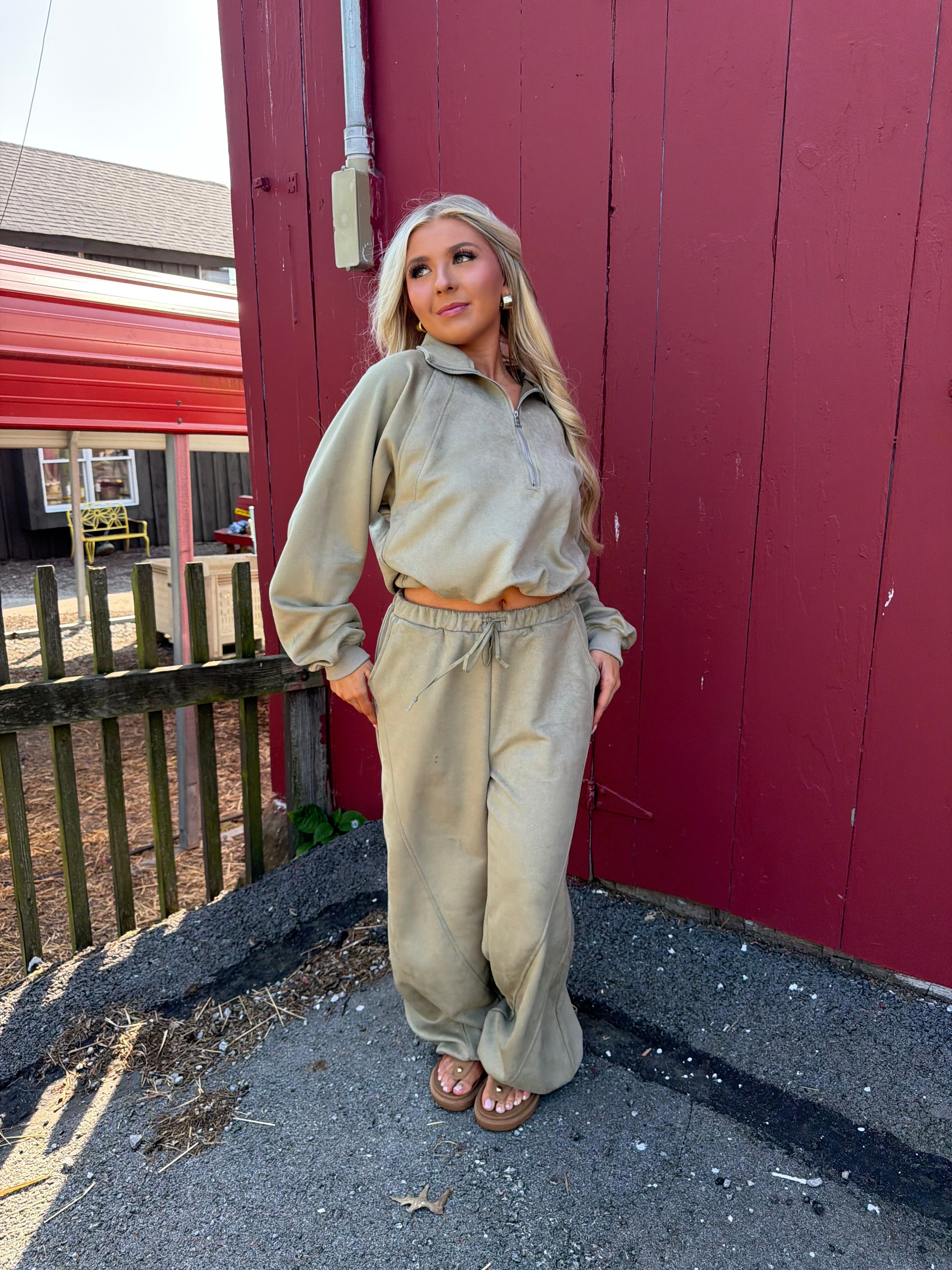 Sugar Suede Set (PANT) Olive