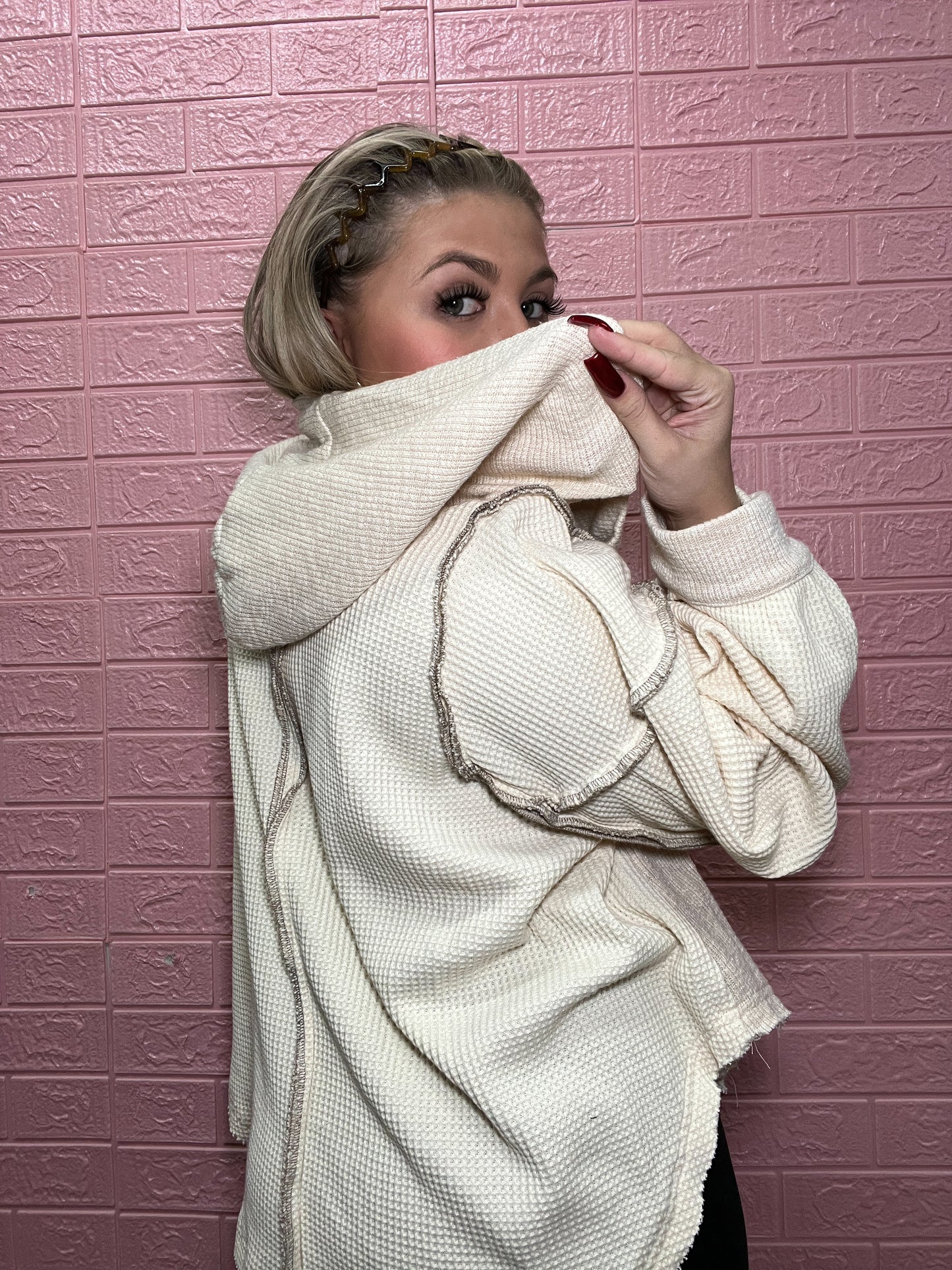 Creamy Waffle Pullover