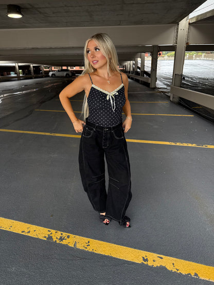 Celene Polka Tank in Black