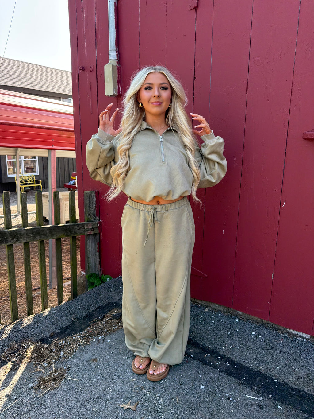 Sugar Suede Set (PANT) Olive