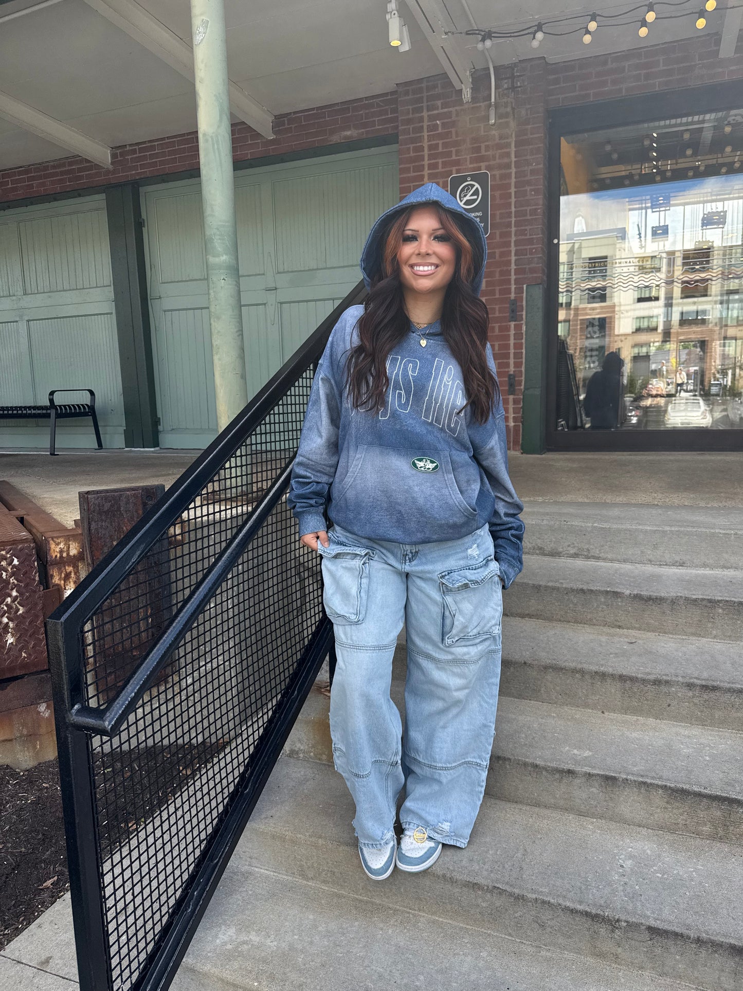 Boys Lie Done Denim Racer Hoodie