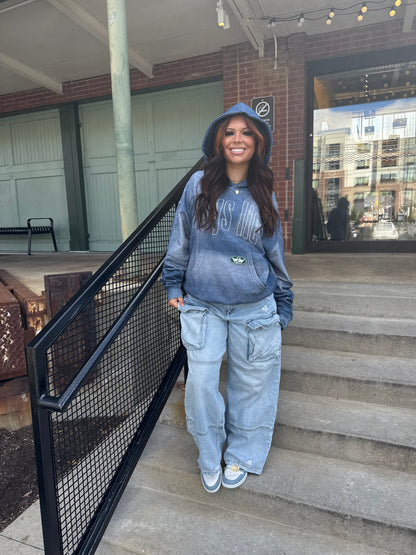 Boys Lie Done Denim Racer Hoodie