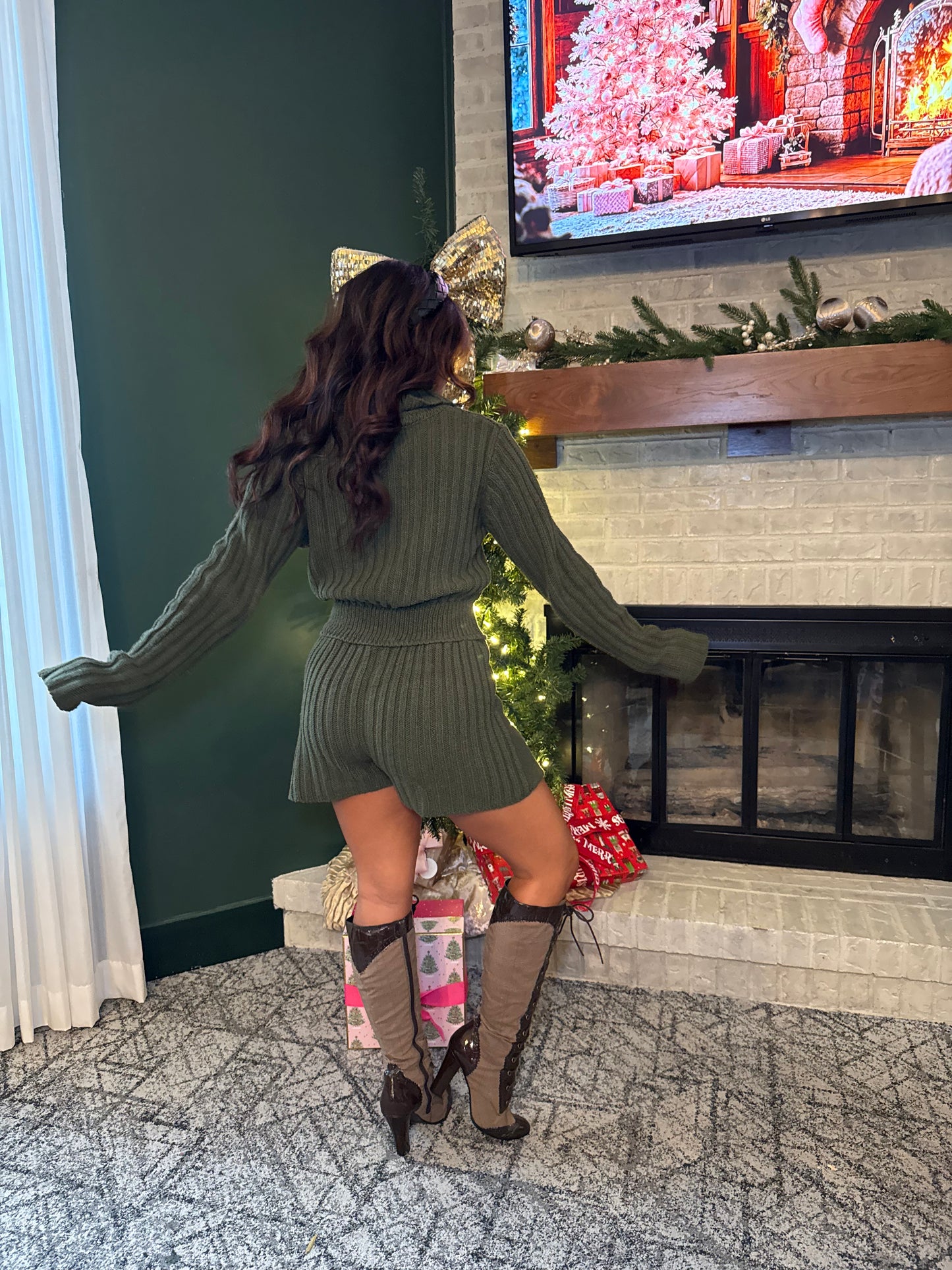Olive Christmas Martini Romper