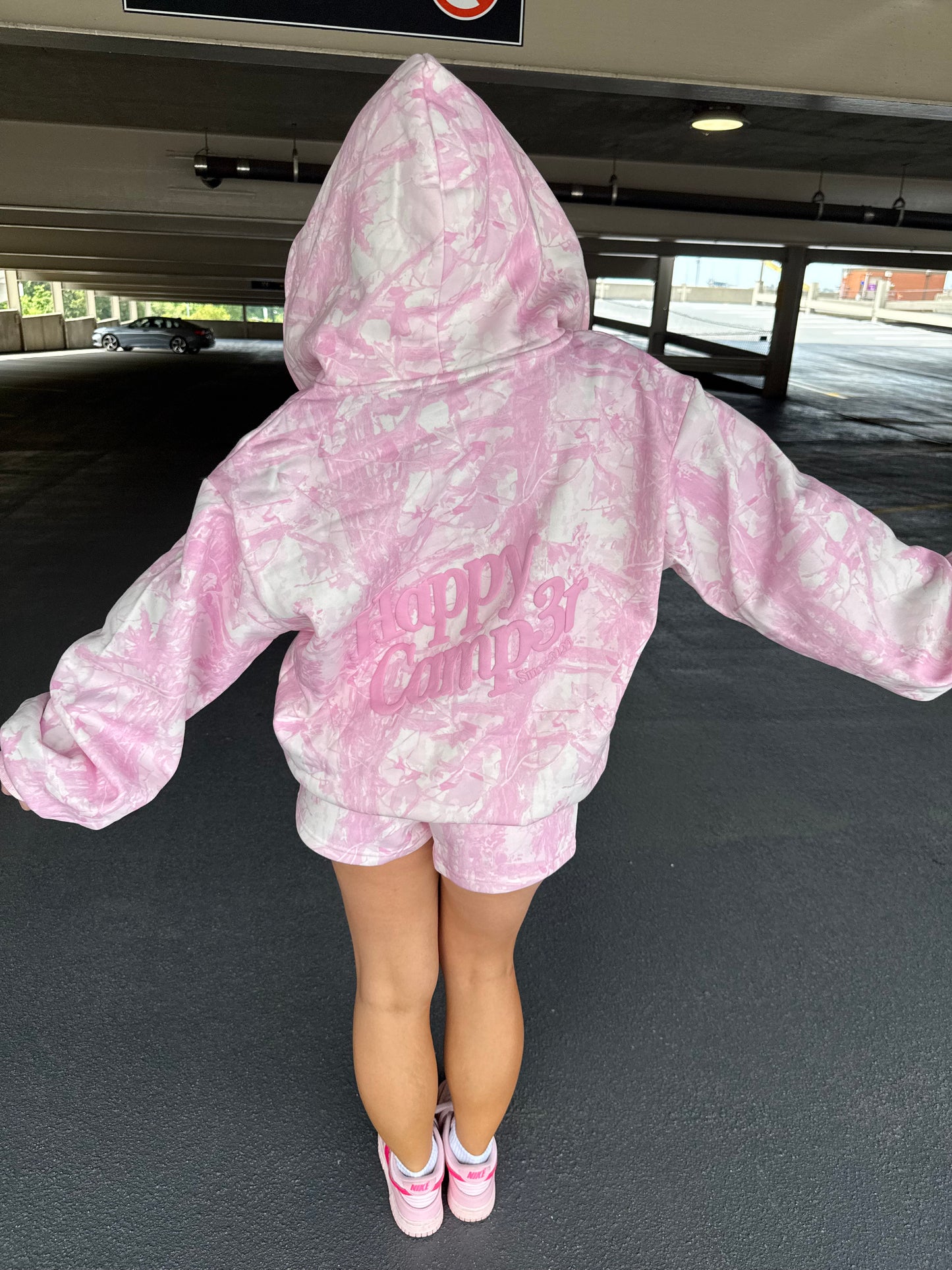 Happy Camp3r Soft Pink Camo Shorts