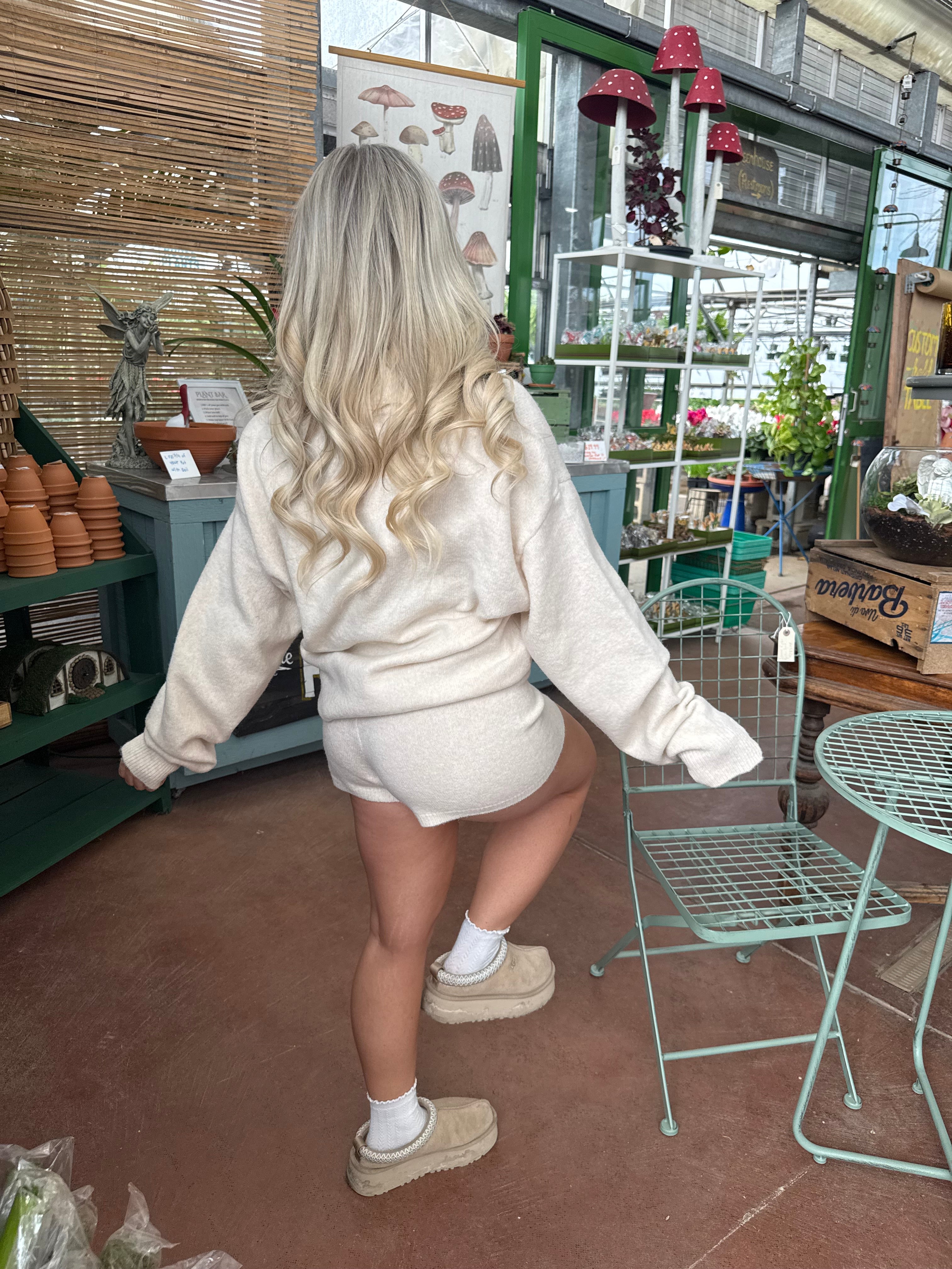 Cozy Club Lounge Set (SHORTS) Cream