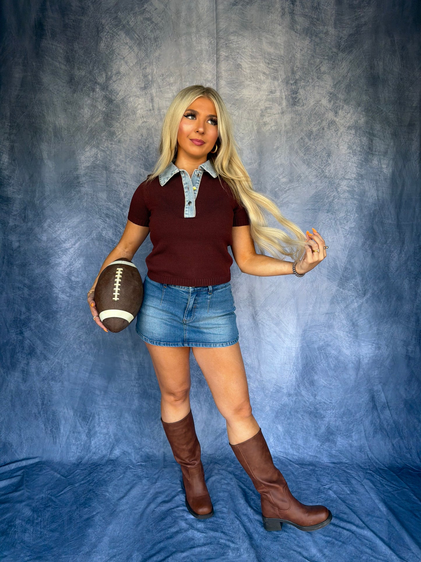 Benson Sweater Top in Brown