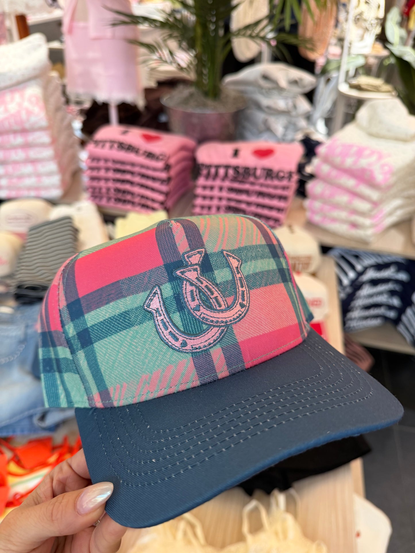 Plaid Horseshoe Trucker