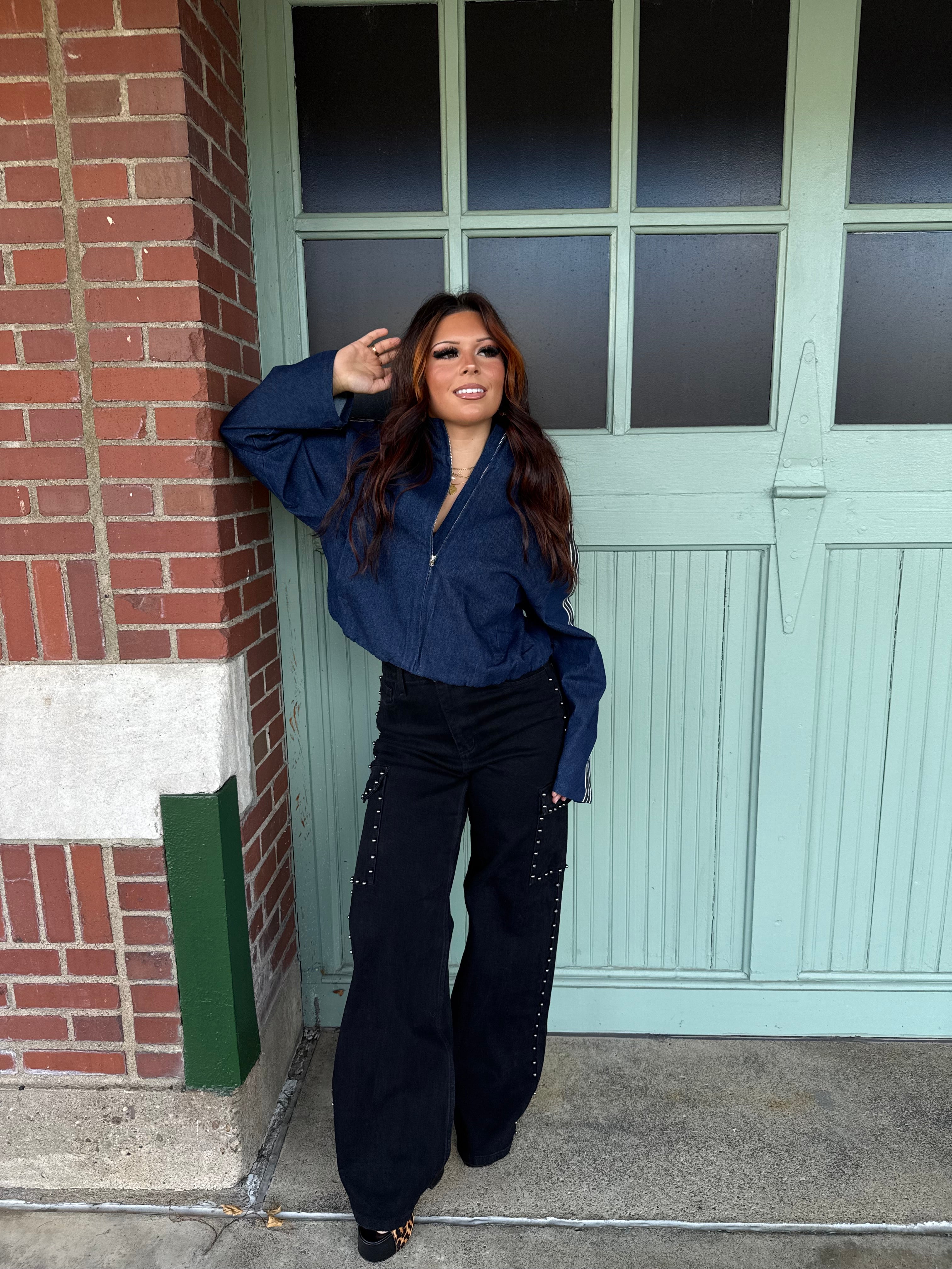 Cargo Onyx Studded Jean