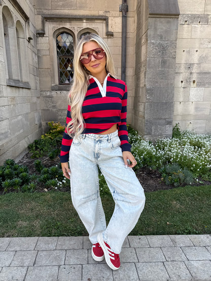 Tommy Rugby Tee in Red