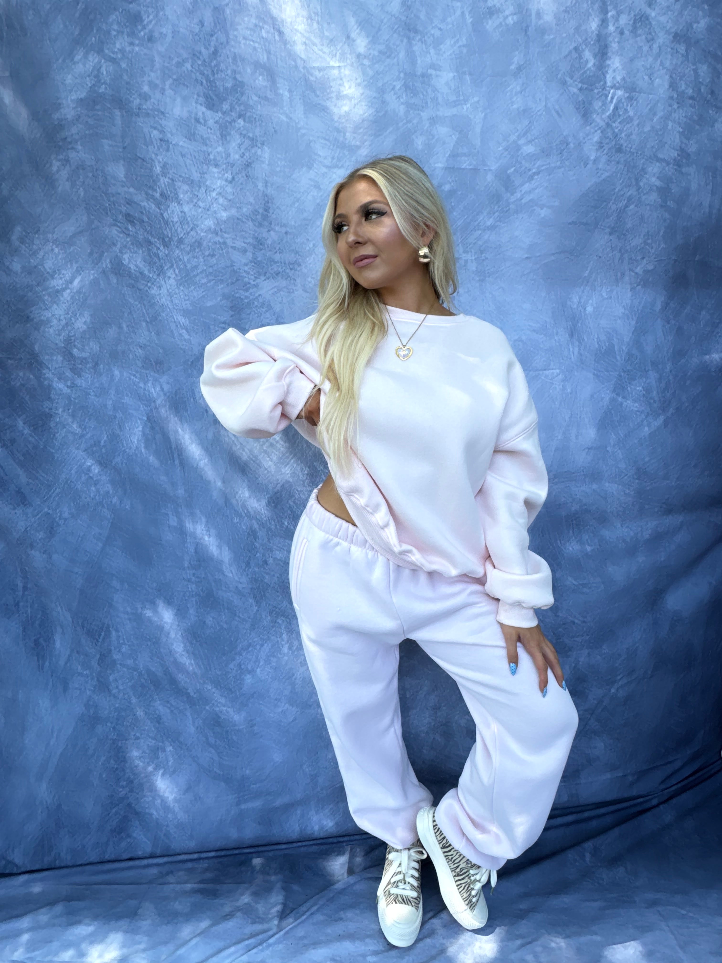 So Fetch Sweatpants in Pale Pink
