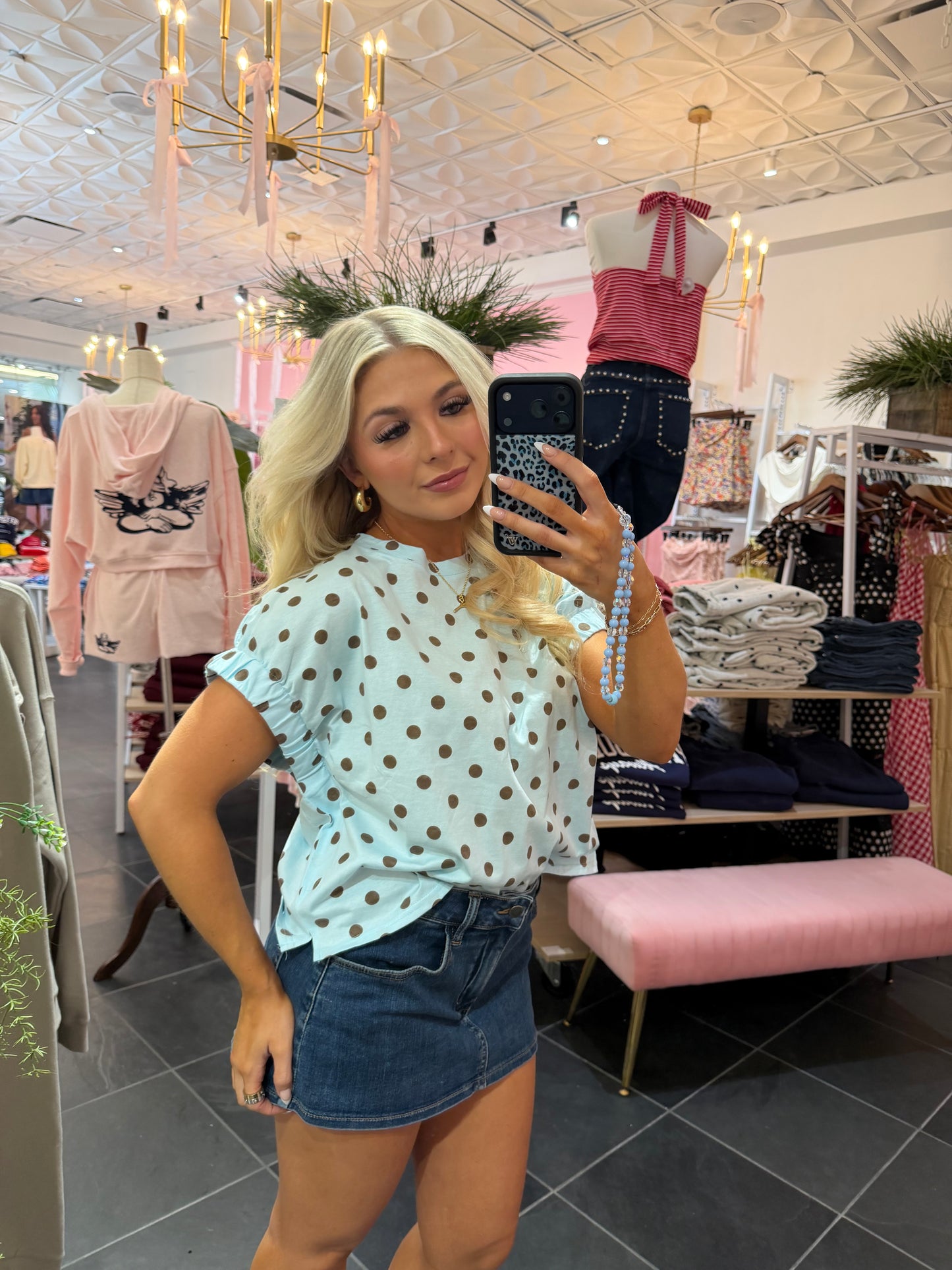 Soundtrack Polka Tee in Blue