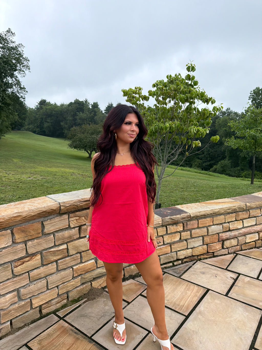 Girly Pop Mini Dress in Red