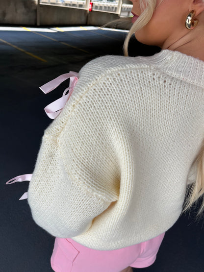 Creamy Bow Sweater