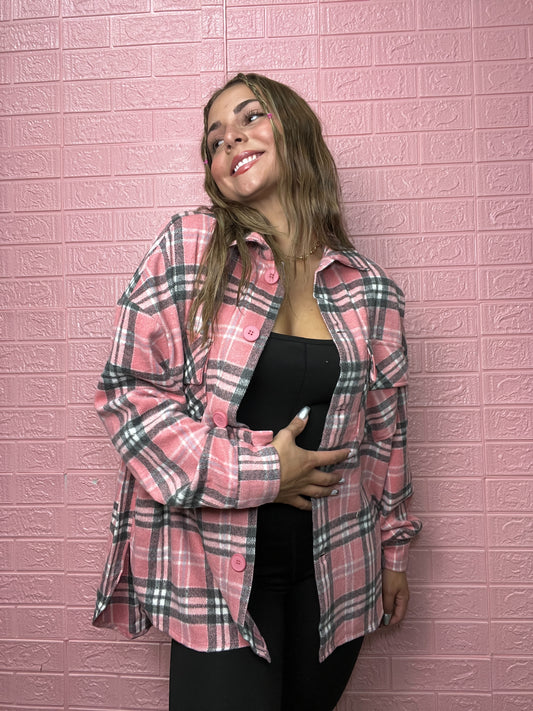 Lets Chill Out Flannel in Pink
