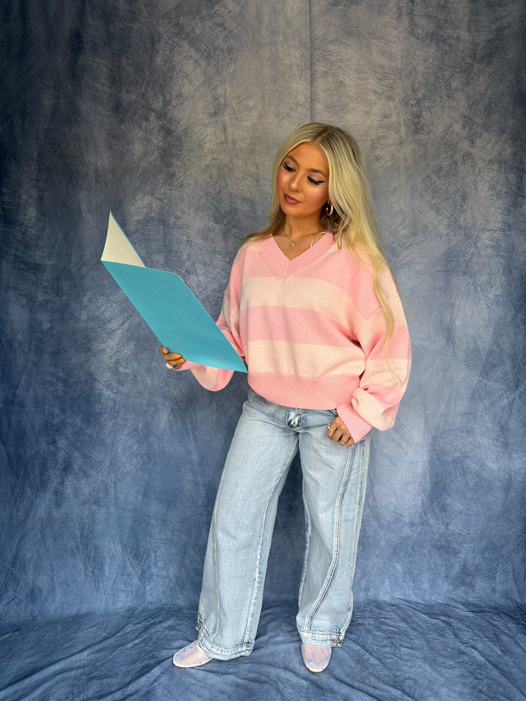 Lady Love Pink Stripe Sweater
