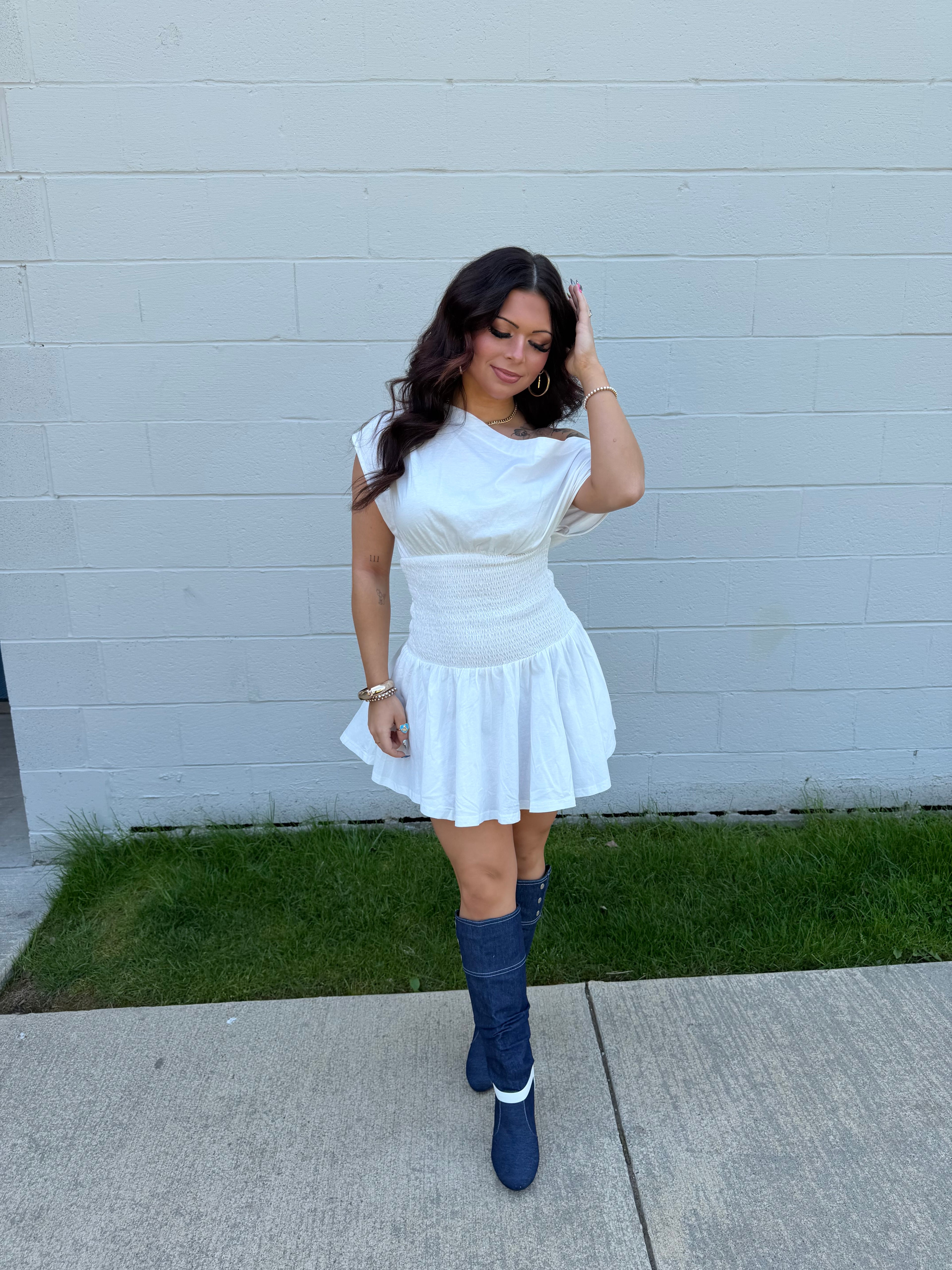Super Simple Mini Dress in White