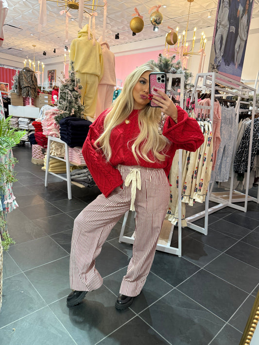 Rusty Red Striped Pant