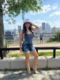 4x4xU Tube Top in Denim