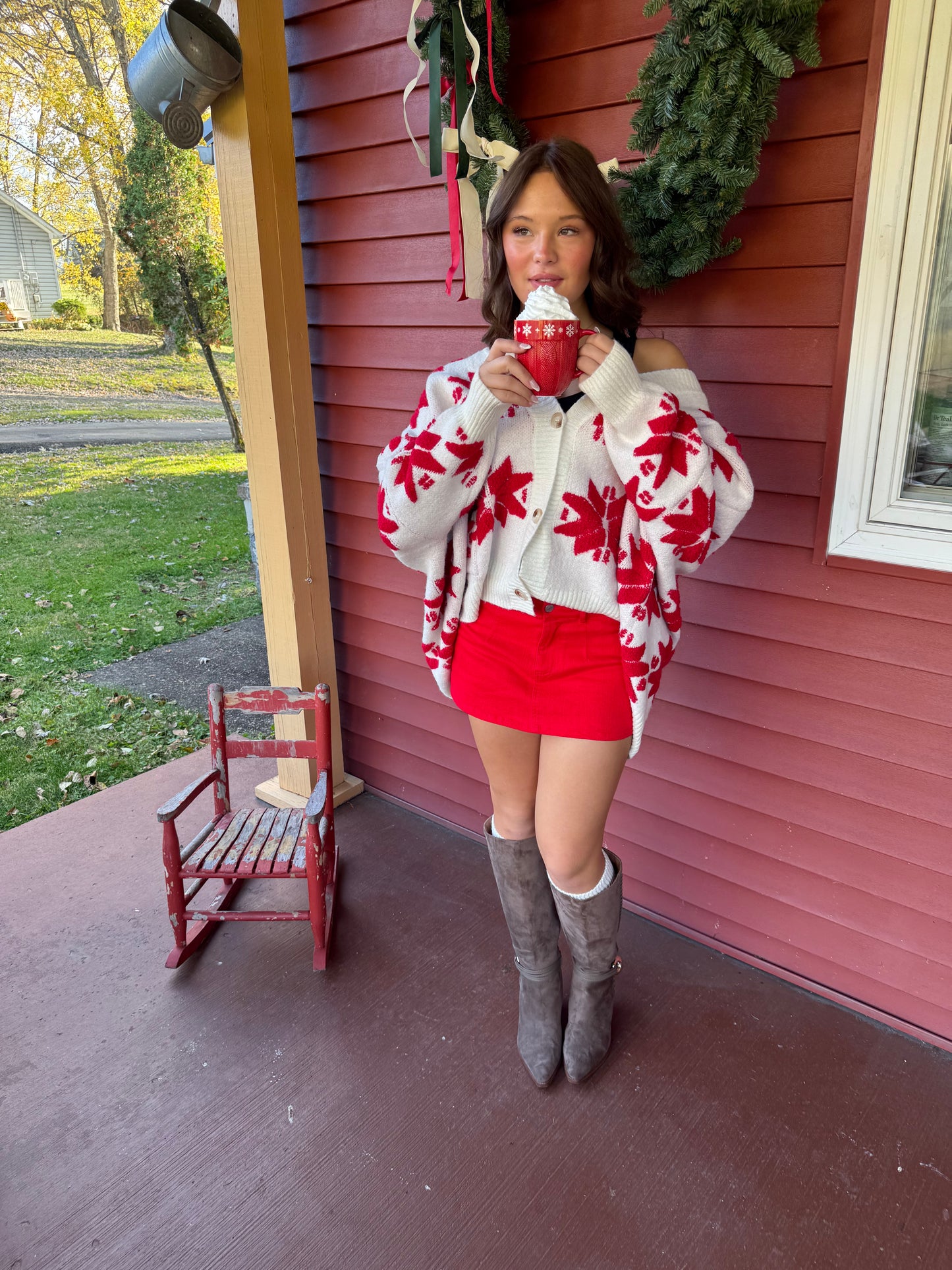 Merry Snowflake Oversized Cardi