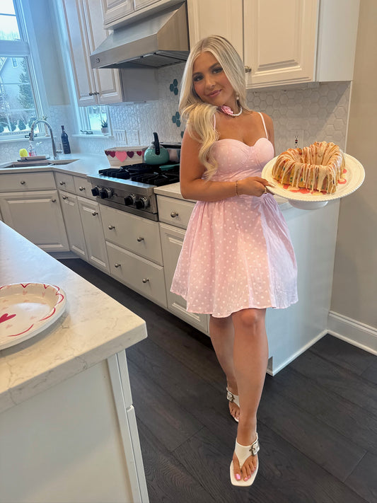 Affectionate Pink Polka Mini Dress