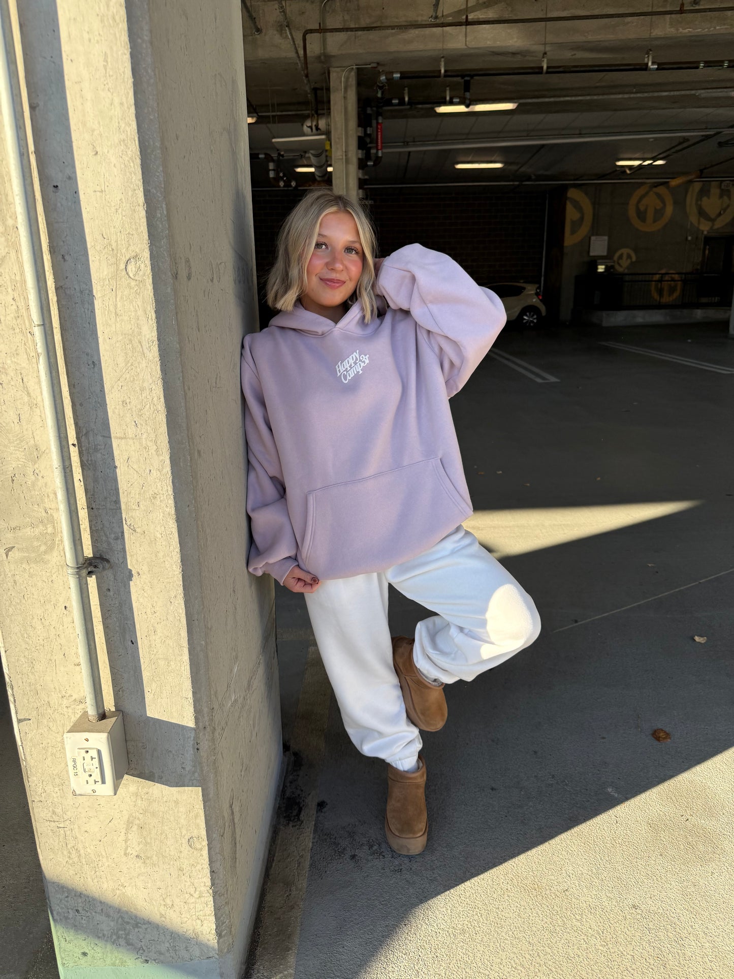 Happy Camp3r Puff Series Lilac Hoodie