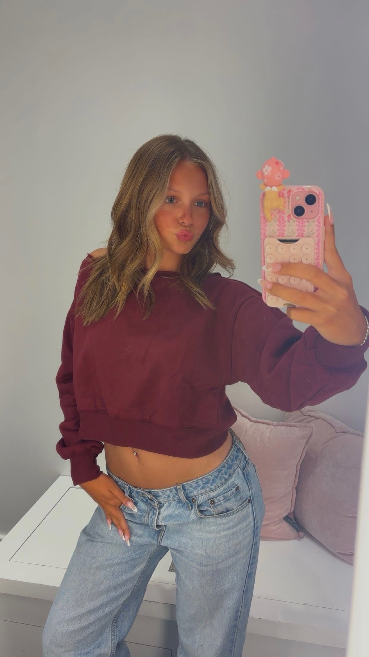 Beauty Boo One Shoulder in Burgundy
