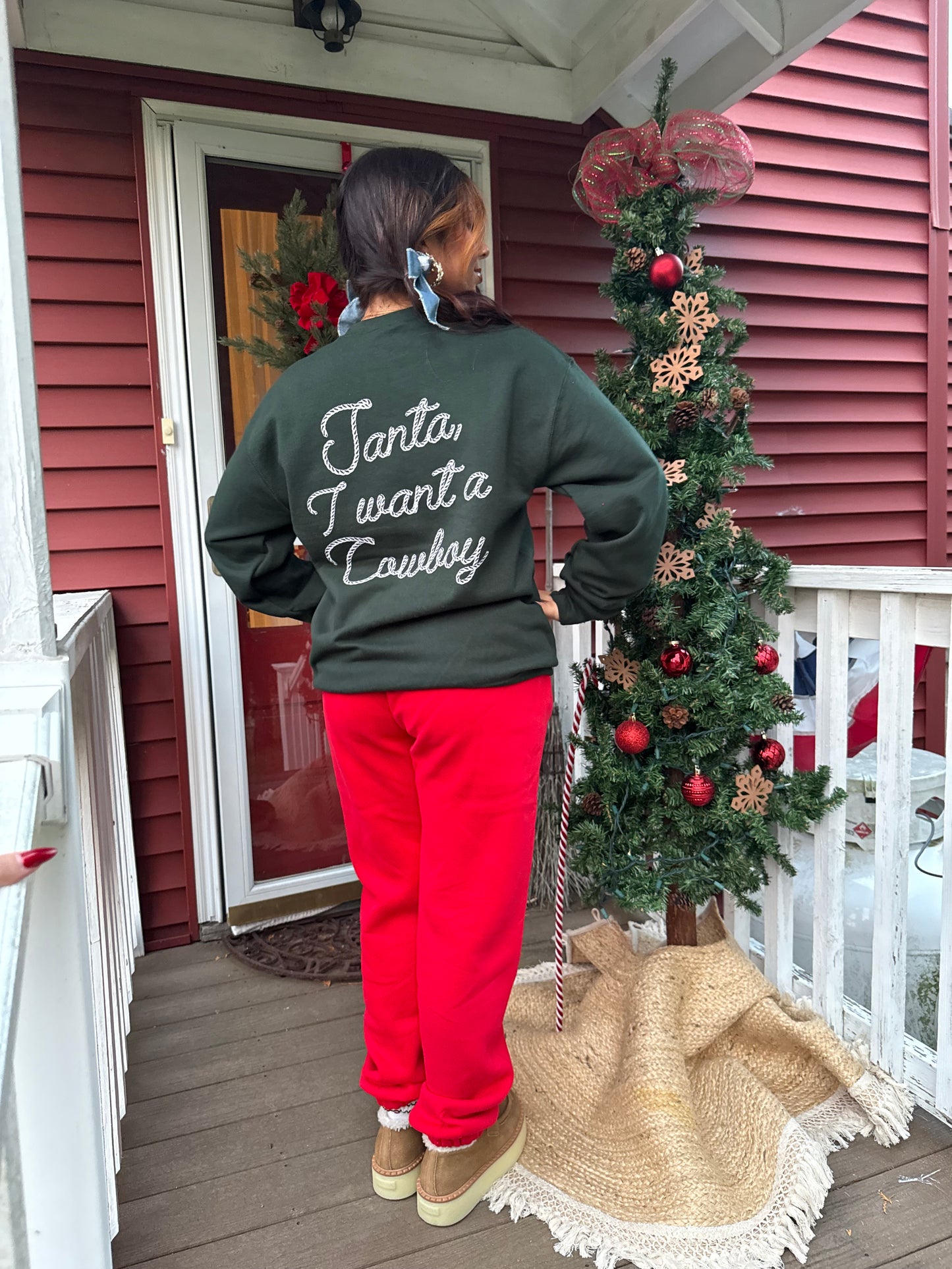 Santa, I Want A Cowboy Crewneck