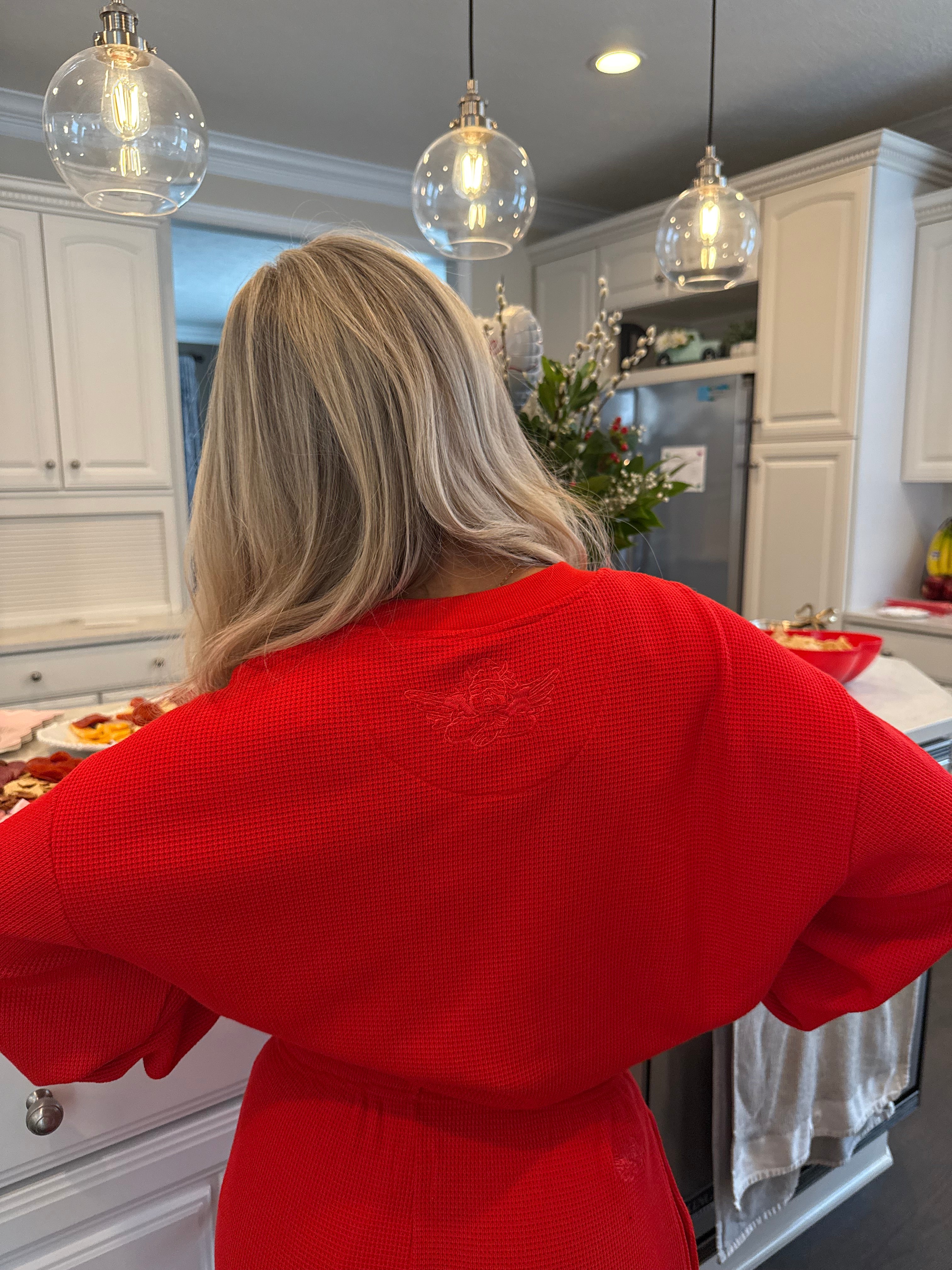 Boys Lie Red Bow Crewneck