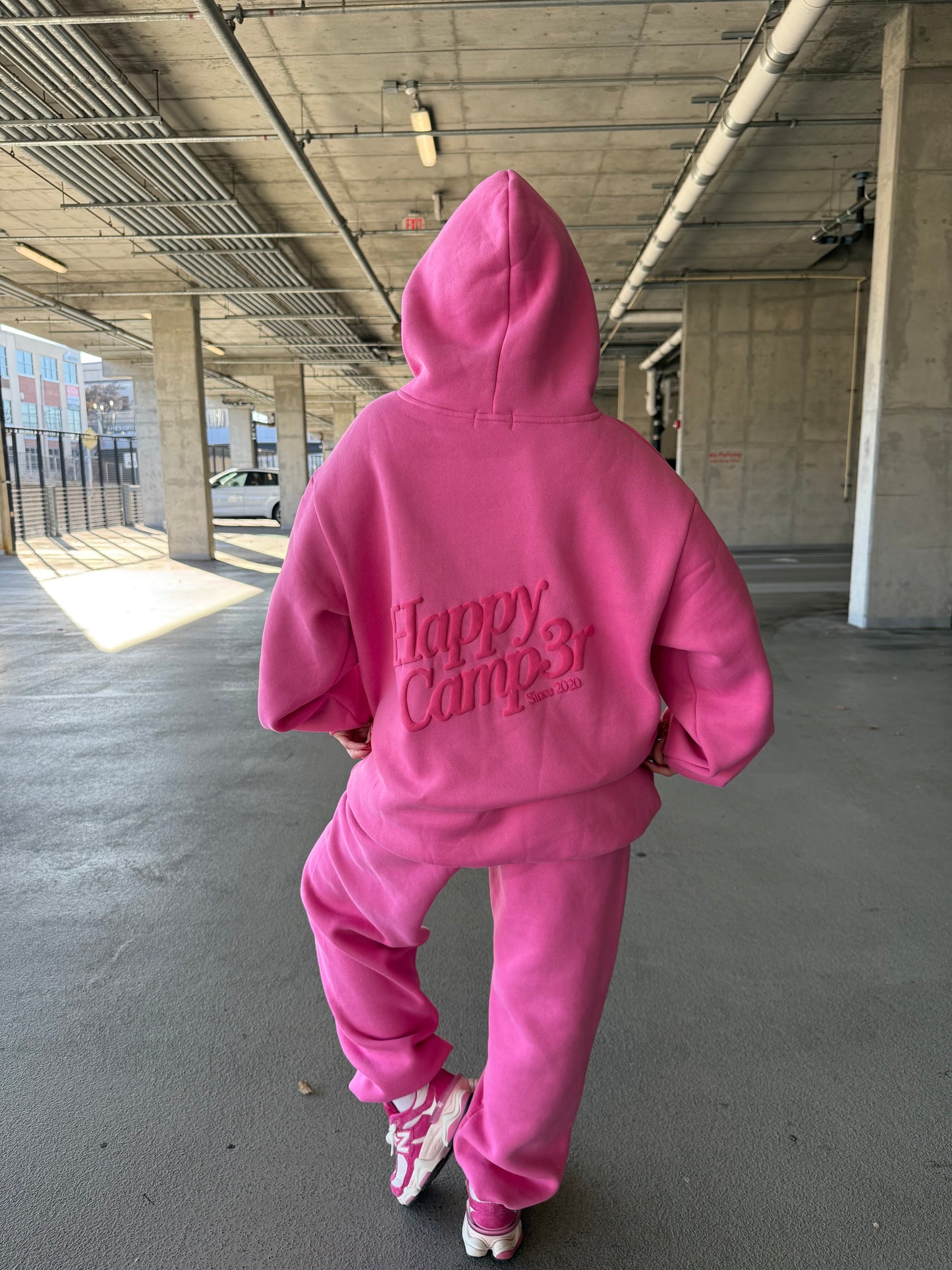 Happy Camp3r Puff Series Barbie Pink Hoodie