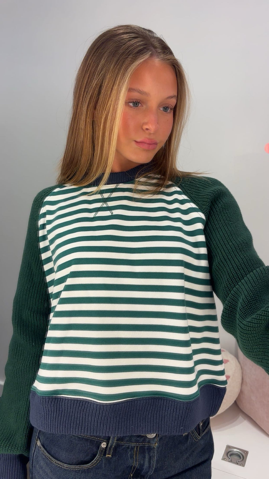 For The Plot Stripe Sweater in Green