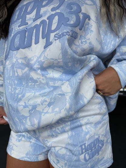 Happy Camp3r Blue Camo Mockneck