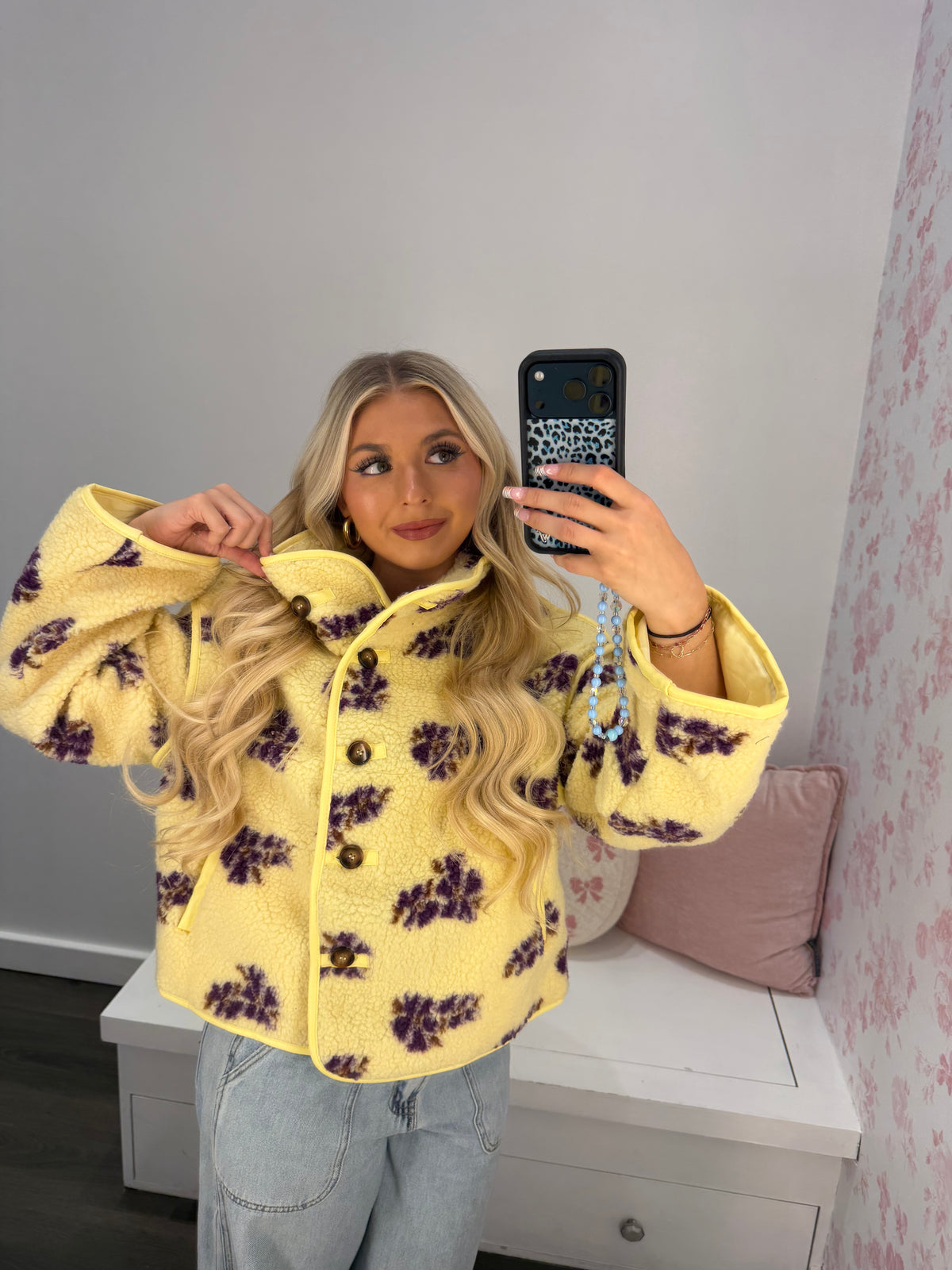 Lemon Floral Fleece