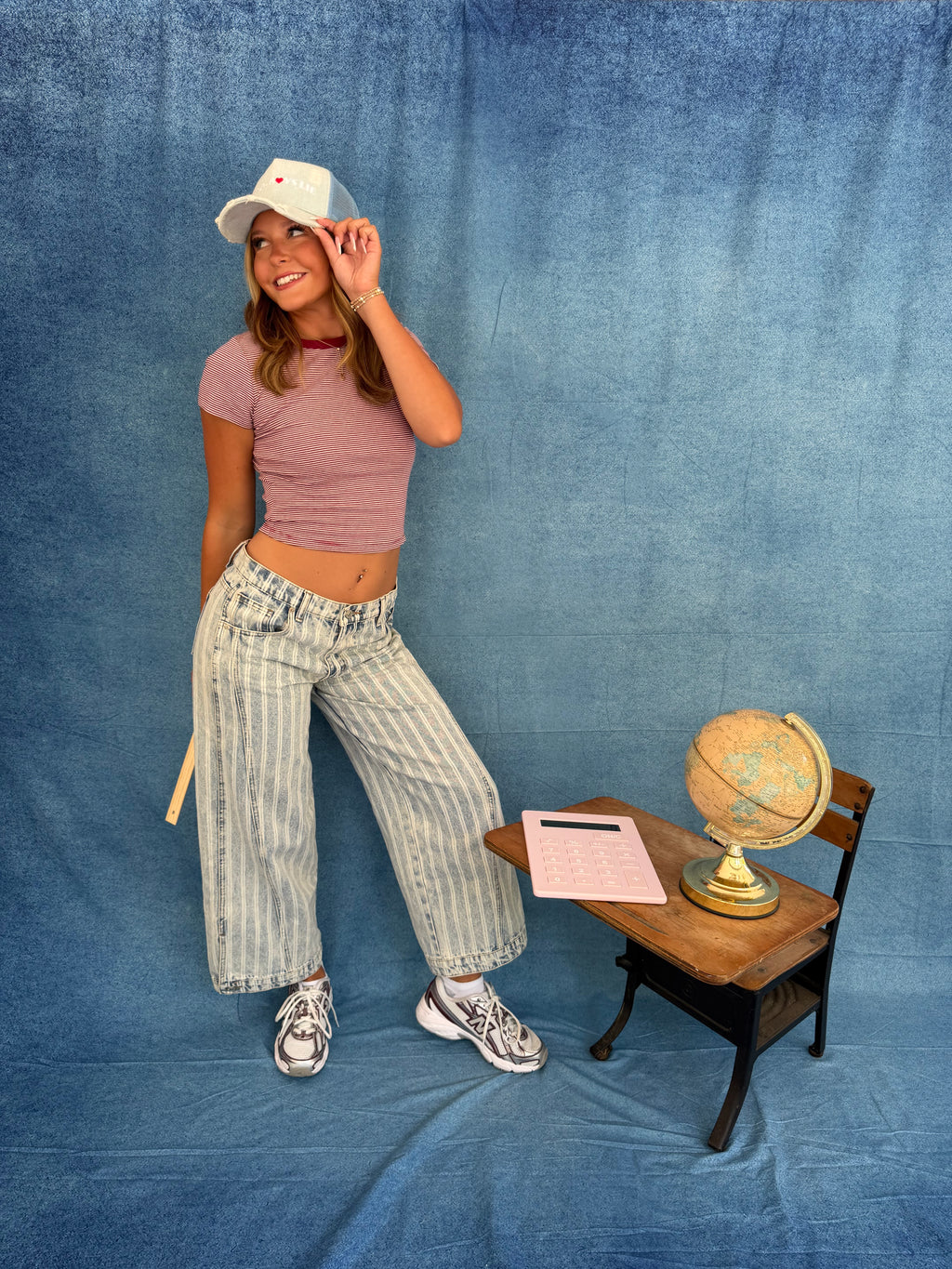 Kee’s Stripe Tee in Burg