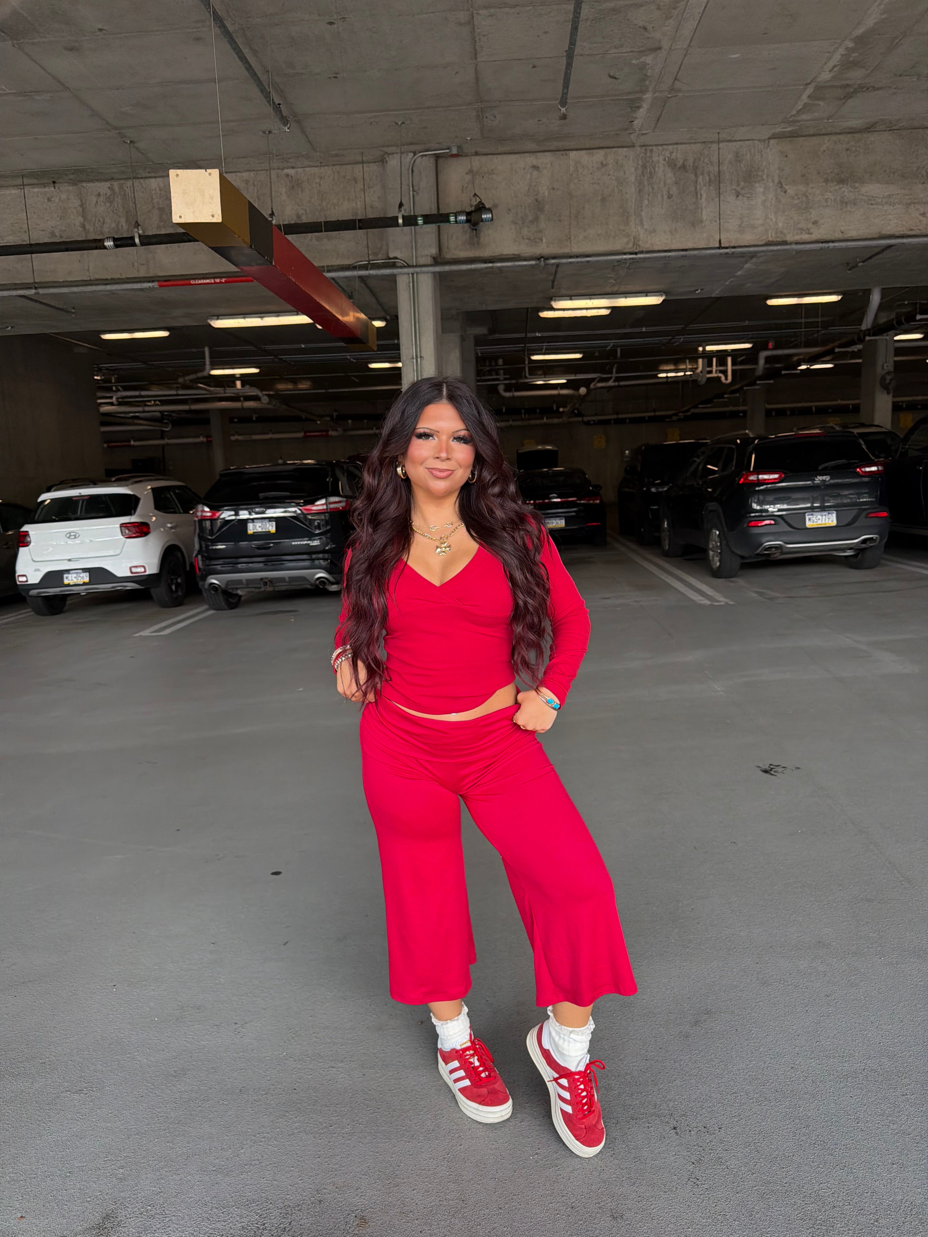 Grab A Gaucho Pant in Red
