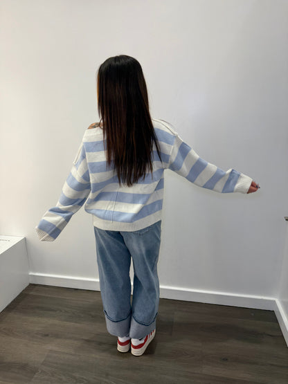 Iris Blues Striped Sweater